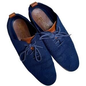COLE HAAN 2.ZEROGRAND C24947 Stitchlite Oxford Blue Knit Leather Accents Size 10